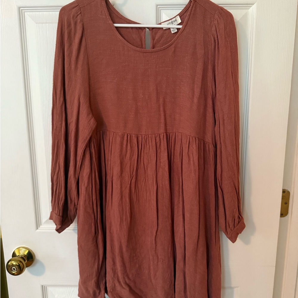 Umgee Terracotta Long Sleeve Dress